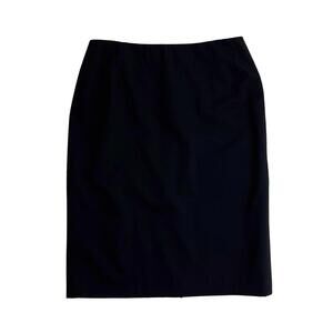 Paul Stuart Women’s Size 44 Italy Solid Black Virgin Wool Lined Vtg Pencil Skirt